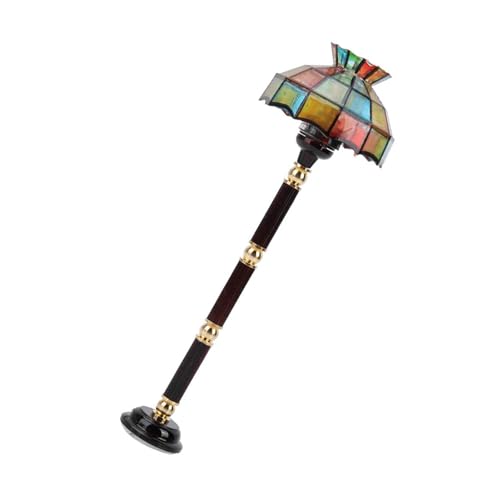 Kleine Retro-Lampe für Puppenhäuser, Zubehör, Metall- und Glas-Kunstwerk, 12 cm Höhe, farbige Beleuchtung, Retro, für Miniatur-Szene, Miniatur-Buntglasboden, batteriebetrieben Kleine Retro-Lampe für Puppenhäuser, Zubehör, Metall- und Glas-Kunstwerk, 12 cm Höhe, farbige Beleuchtung, Retro, für Miniatur-Szene, Miniatur-Buntglasboden, batteriebetrieben von MZRAN