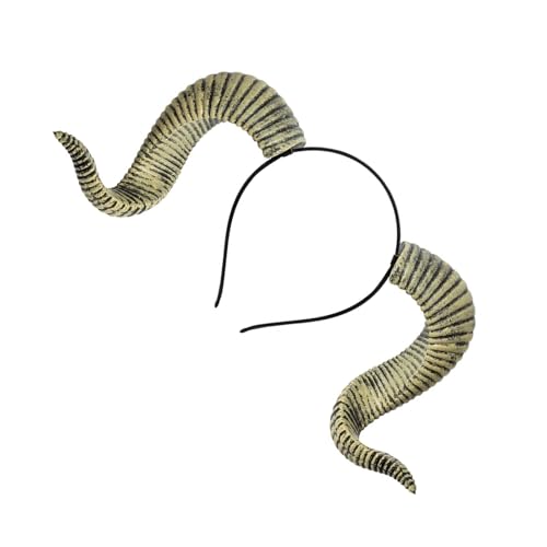 MZRAN Abnehmbares Ziegenhorn-Haarband für Halloween, Kostüm, Rollenspiel, Event, Punk, Motto-Party, Verkleidung, Kopfschmuck für Erwachsene MZRAN Abnehmbares Ziegenhorn-Haarband für Halloween, Kostüm, Rollenspiel, Event, Punk, Motto-Party, Verkleidung, Kopfschmuck für Erwachsene von MZRAN