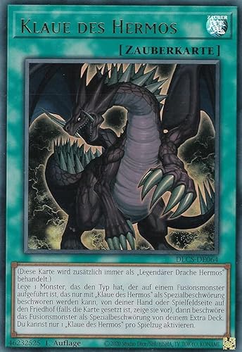 DLCS-DE064 - Klaue des Hermos - Ultra Rare - Dragons of Legend: The Complete Series - Deutsch - 1. Auflage - mit MZTCG Versandschutz - Yugioh von MZTCG