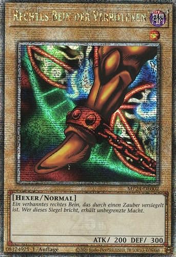 MP24-DE002 - Rechtes Bein Der Verbotenen - Quarter Century Secret Rare - Deutsch - 1. Auflage - 25th Anniversary Tin: Dueling Mirrores - mit MZTCG Versandschutz - Yugioh von MZTCG