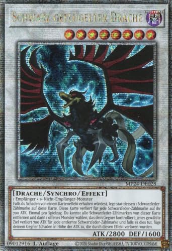 MP24-DE028 - Schwarzgeflügelter Drache - Quarter Century Secret Rare - Deutsch - 1. Auflage - 25th Anniversary Tin: Dueling Mirrores - mit MZTCG Versandschutz -Yugioh von MZTCG