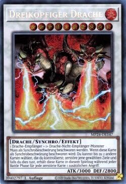 MP24-DE147 - Dreiköpfiger Drache - Secret Rare - Deutsch - 1. Auflage - 25th Anniversary Tin: Dueling Mirrores - mit MZTCG Versandschutz - Yugioh von MZTCG