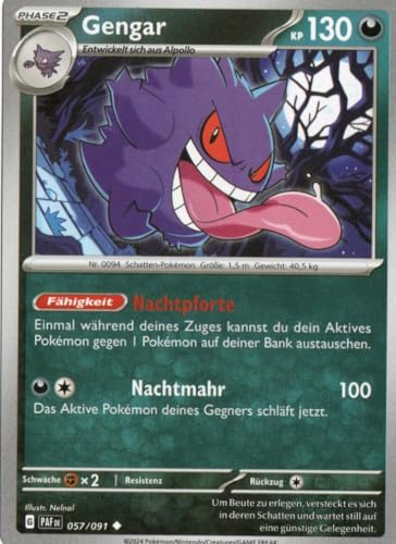 MZTCG - Gengar PAF 057 - Paldeas Schicksale - Sammelkarte - Deutsch - mit MZTCG Versandschutz MZTCG - Gengar PAF 057 - Paldeas Schicksale - Sammelkarte - Deutsch - mit MZTCG Versandschutz von MZTCG