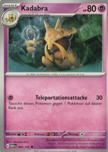 MZTCG - Kadabra MEW 064-151 - Sammelkarte - Deutsch - mit MZTCG Versandschutz MZTCG - Kadabra MEW 064-151 - Sammelkarte - Deutsch - mit MZTCG Versandschutz von MZTCG