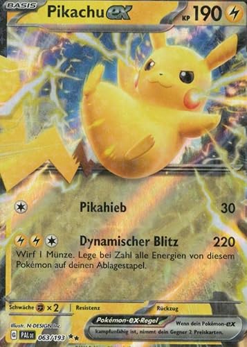 MZTCG - Pikachu EX PAL 063 - Entwicklungen In Paldea - Sammelkarte - Deutsch - Holografisch - mit MZTCG Versandschutz MZTCG - Pikachu EX PAL 063 - Entwicklungen In Paldea - Sammelkarte - Deutsch - Holografisch - mit MZTCG Versandschutz von MZTCG
