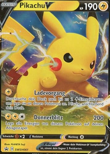 MZTCG - Pikachu V SWSH 061 - SWSH Black Star Promos - Sammelkarte - Deutsch - Holografisch - mit MZTCG Versandschutz MZTCG - Pikachu V SWSH 061 - SWSH Black Star Promos - Sammelkarte - Deutsch - Holografisch - mit MZTCG Versandschutz von MZTCG