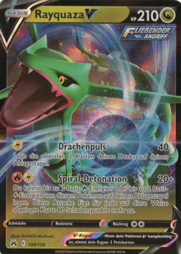 MZTCG - Rayquaza V CRZ 100 - Zenit Der Könige - Sammelkarte - Deutsch - Holografisch - mit MZTCG Versandschutz MZTCG - Rayquaza V CRZ 100 - Zenit Der Könige - Sammelkarte - Deutsch - Holografisch - mit MZTCG Versandschutz von MZTCG