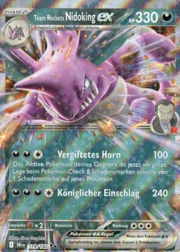 MZTCG - Team Rockets Nidoking EX - DRI 119 - Ewige Rivalen - Sammelkarte - Deutsch - Holografisch - mit MZTCG Versandschutz MZTCG - Team Rockets Nidoking EX - DRI 119 - Ewige Rivalen - Sammelkarte - Deutsch - Holografisch - mit MZTCG Versandschutz von MZTCG