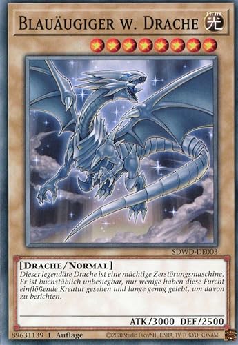 SDWD-DE003 - Blauäugiger W. Drache - Common - 1.Auflage - Deutsch - Structure Deck: Blue-Eyes White Destiny - mit MZTCG Versandschutz - Yugioh von MZTCG