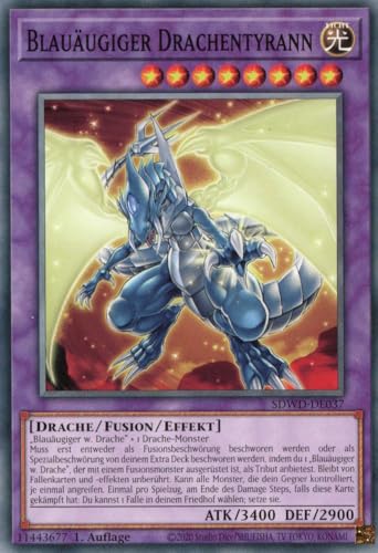 SDWD-DE037 - Blauäugiger Drachentyrann - Common - 1.Auflage - Deutsch - Structure Deck: Blue-Eyes White Destiny - mit MZTCG Versandschutz - Yugioh von MZTCG