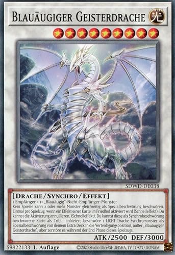 SDWD-DE038 - Blauäugiger Geisterdrache - Common - 1.Auflage - Deutsch - Structure Deck: Blue-Eyes White Destiny - mit MZTCG Versandschutz - Yugioh von MZTCG