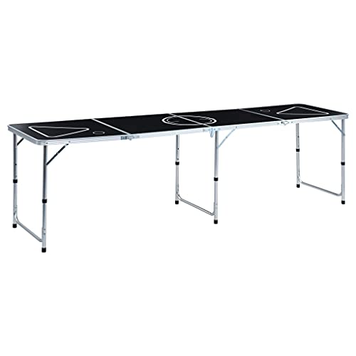 MaGiLL Zusammenklappbarer Beer Pong Tisch 240 cm Schwarz von MaGiLL