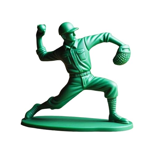 MaNMaNing Interessanter grüner Baseball-Soldat-Charakter, klassisches Spielzeugset, Baseball-Spieler-Statue, neuartige Mini-Soldat-Statue, geeignet für die Dekoration des Schreibtischs (C, One Size) von MaNMaNing