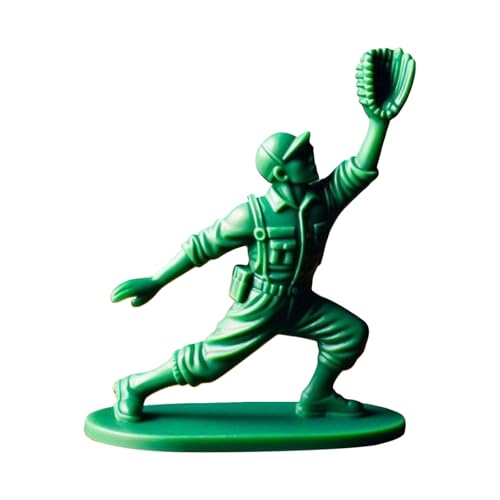 MaNMaNing Interessanter grüner Baseball-Soldat-Charakter, klassisches Spielzeugset, Baseball-Spieler-Statue, neuartige Mini-Soldat-Statue, geeignet für die Dekoration des Schreibtischs (D, One Size) von MaNMaNing