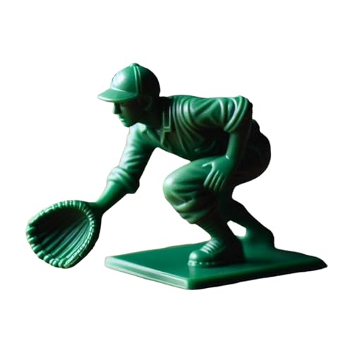 MaNMaNing Interessanter grüner Baseball-Soldat-Charakter, klassisches Spielzeugset, Baseball-Spieler-Statue, neuartige Mini-Soldat-Statue, geeignet für die Dekoration des Schreibtischs (H, One Size) von MaNMaNing