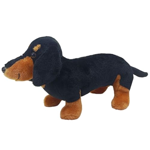 MaSif Hund Spielzeug Plüsch, Niedlicher Kuscheltier Dackel Hund, Dackel Hund Puppen Gefüllt, Realistisches Dackel Hund Weiches Heimdekoration, Schlafendes Plüschtier Geschenke Für Kinder, 25cm von MaSif