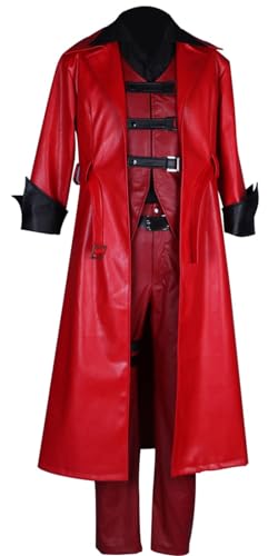 MaYng Anime Devil May Cry Cosplay Dante Kostüm Halloween Uniform Anzug Komplettes Set Herren Rot Outfits (Größe S) von MaYng