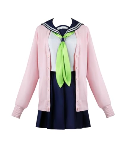 MaYng Anime Kinu Tanukikouji Cosplay Kostüm Damen Halloween Schuluniform Anzug Rosa Outfits (XS) von MaYng