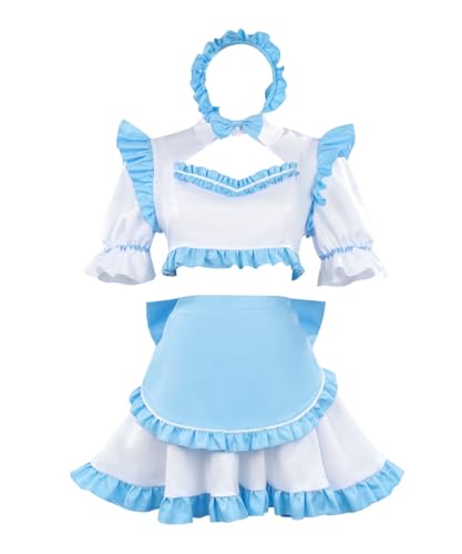 MaYng Anime Maria Mikhailovna Kujou Cosplay Kostüm Damen Halloween Uniform Anzug Dienstmädchen Kostüm Outfits (Blau, Klein) von MaYng