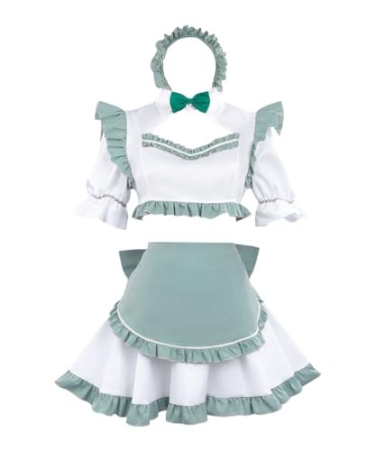 MaYng Anime Maria Mikhailovna Kujou Cosplay Kostüm Damen Halloween Uniform Anzug Dienstmädchen Kostüm Outfits (Grün, X-Small) von MaYng