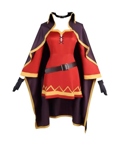 MaYng Anime Megumin Cosplay Kostüm Damen Halloween Uniform Matrosenanzug Rot Kleid Outfits (X-Large) von MaYng