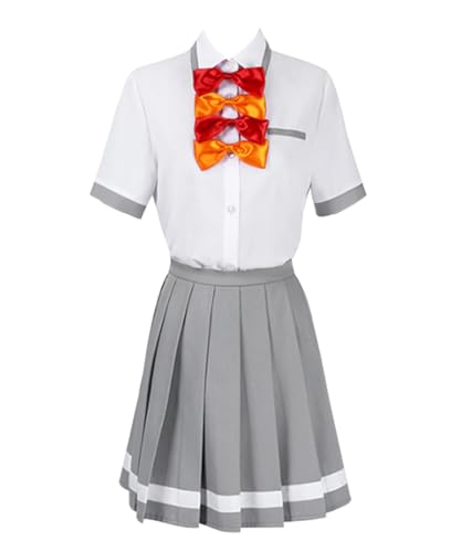 MaYng Anime Yanami Anna Cosplay Yakishio Remon Kostüm Komari Chika Damen Halloween Uniform Anzug Outfits (Rot, Maßanfertigung) von MaYng