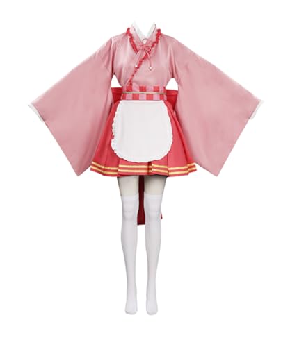 MaYng Damen Anime Kamado Nezuko Cosplay Kostüm Lolita-Uniform Schürze Kleid Halloween Cosplay Party (Frauen-L) von MaYng