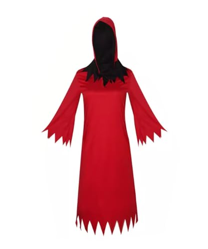 MaYng Herren Red Devil Horror Reaper Halloween Party Prop Costume Cosplay Red Outfits (Small) von MaYng