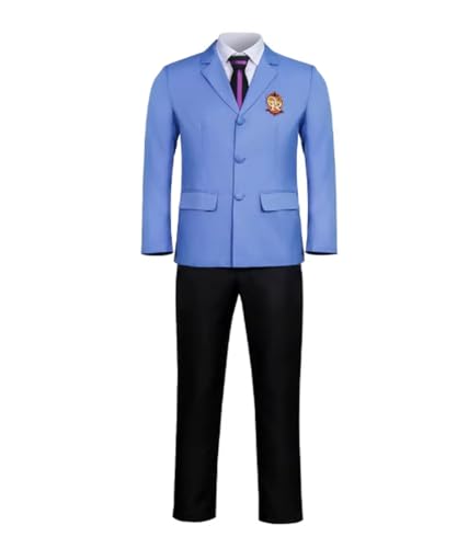 MaYng Hot Anime Fujioka Haruhi Cosplay-Kostüm, Unisex, Halloween, Uniform, Anzug, komplettes Set, blaue Outfits (Herren, klein) von MaYng