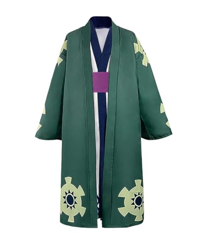 MaYng Unisex Anime Roronoa Zoro Cosplay Kostüm Halloween Uniform Anzug Komplettes Set Kimono Outfits (Herren, klein) von MaYng