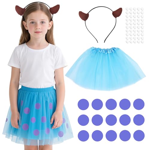 Maazusa Halloween-Monster-Kostüm-Set für Kinder, 4-teiliges blaues Monster-Kostüm mit Stirnband, Tutu-Rock, dekorative Aufnäher, süßes blaues Monster-Kostüm für Halloween-Party, Geburtstagsfeier Maazusa Halloween-Monster-Kostüm-Set für Kinder, 4-teiliges blaues Monster-Kostüm mit Stirnband, Tutu-Rock, dekorative Aufnäher, süßes blaues Monster-Kostüm für Halloween-Party, Geburtstagsfeier von Maazusa