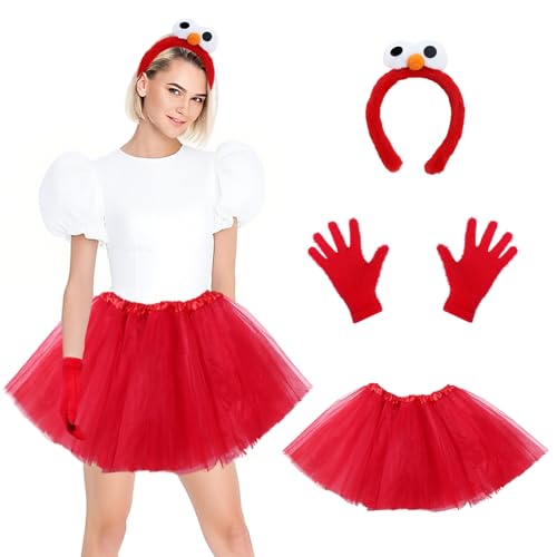 Maazusa Sesames-Kostüm für Erwachsene, 3-teiliges Tutu-Rock, Cosplay-Outfit mit roten Handschuhen, Stirnband, rotes Cosplay-Kostüm für Halloween, Karneval, Party Maazusa Sesames-Kostüm für Erwachsene, 3-teiliges Tutu-Rock, Cosplay-Outfit mit roten Handschuhen, Stirnband, rotes Cosplay-Kostüm für Halloween, Karneval, Party von Maazusa