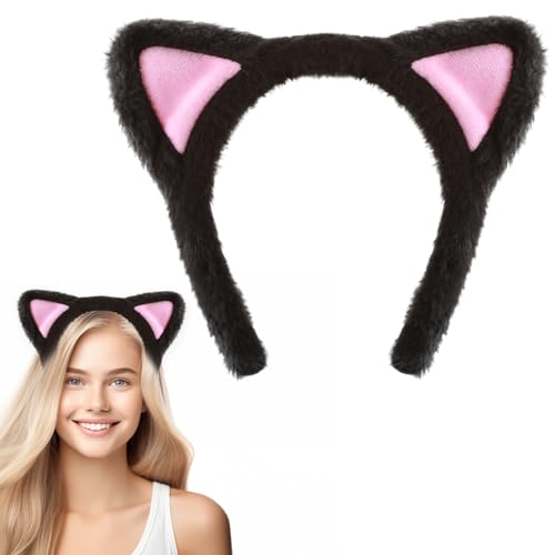 Mabor Cute Cat Ears Headband Cat Ear Headband for Adult Furry Cat Ears Cat Headband Black Cat Ears for Makeup Shower Party von Mabor