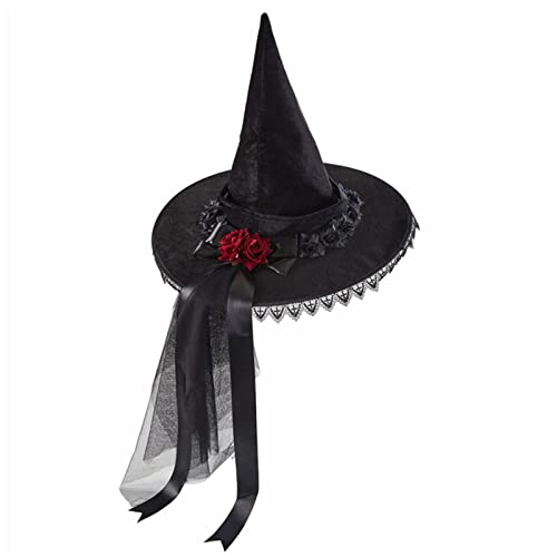 Hexenhüte für Frauen, Hexenhut mit Band, Hexenhut für Halloween, Cosplay, Hexenparty, spitzer Hexenhut, Zaubererhut, Erwachsene, Hexen, Zauberer, Halloween, Cosplay von Mabta