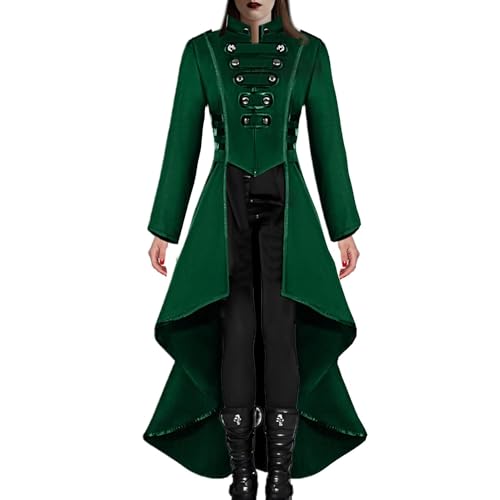 Maciun Damen Gothic Viktorianischer Frack, Gothic Frack Uniform, Renaissance Steampunk Frack, viktorianischer Mantel, Hochzeitsuniform, Halloween-Kostüme, stilvolle Jacke für Frauen von Maciun