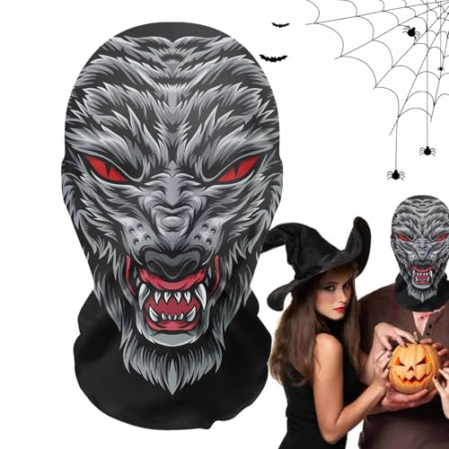 Maciun Halloween-Geistermaske, Horror-Maske, lustiger Netz-Kopfschmuck, böser Geist, gruselig, Halloween-Erwachsenenkostüm für Urlaub, Requisiten von Maciun