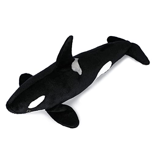 Macocheezee Wilder Orca-Wal-Plüschtier, 50,8 cm Ozean-Stofftier-Plüsch-Kissen-Puppe, weiches schwarz-weißes, Flauschiges Kuschelkissen – süßes Geschenk für jedes Alter und jeden Anlass von Macocheezee