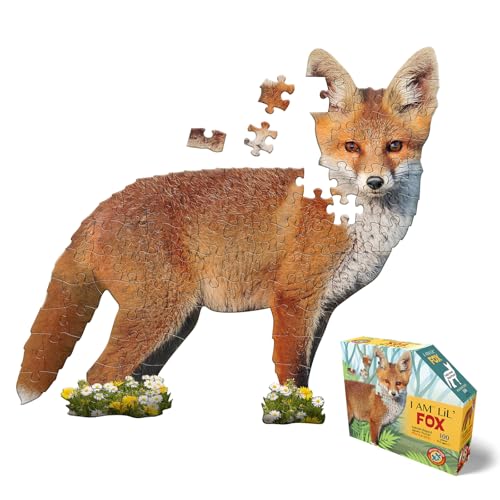 Madd Capp 884001, Shapepuzzle Junior, Konturpuzzle Fuchs, 100 XL Teile Puzzle für Erwachsene und Kinder ab 5 Jahren, Mehrfarbig, One Size von Madd Capp