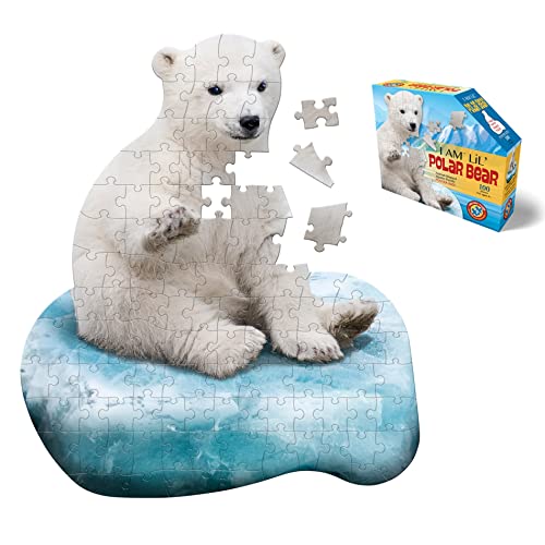 Madd Capp 884010 Shape Puzzle Junior Eisbär, Konturpuzzle 100 Teile, für Kinder und Erwachsene, Mehrfarbig von Madd Capp