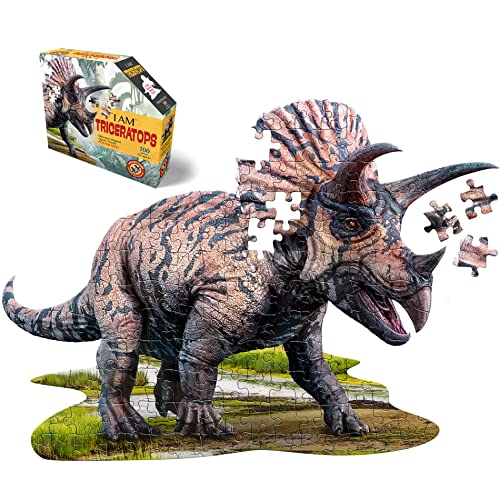 Madd Capp 884015 Shape Puzzle Junior, Konturpuzzle Triceratops, 100 Teile, für Kinder und Erwachsene von Madd Capp