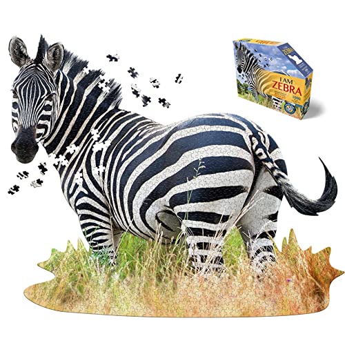Madd Capp 887003 Shapepuzzle, Konturpuzzle Zebra, 1000 Teile, für Erwachsene und Kinder ab 12 Jahren von Madd Capp