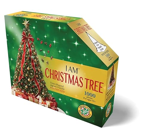 Madd Capp: I Am Christmas Tree – 1000-teiliges Puzzle – Weihnachtsbaumförmiges Puzzle, 32 x 38 cm, Posterreferenz, pädagogisches Spaßbuch von Madd Capp