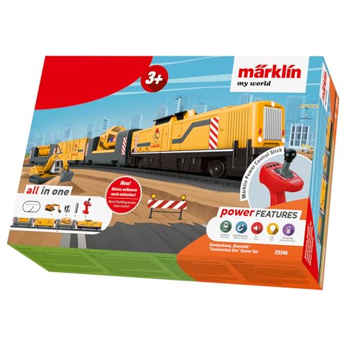 Märklin my world Startpackung Baustelle - Elektrischer Bauzug 48 cm mit Fernsteuerung - inklusive Betonmischer und Bagger für den BAU für Fans von Modelleisenbahnen ab 3 Jahre von Märklin my world