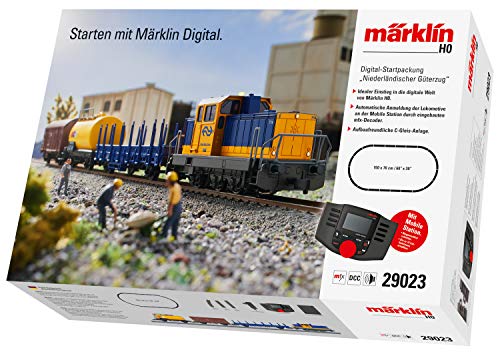 Märklin 29023 ‐ Digital-Startpackung Niederländischer Güterzug Epoche 6, Spur H0 Modelleisenbahn, viele Soundfunktionen, mit Mobile Station C-Gleis Schienen von Märklin