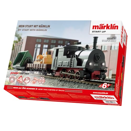 Märklin 29133 Modellbahn Modelleisenbahn Start Up Startpackung Mein Start 230 Volt, Spur H0 Startset. Lokomotive, Wagen, Schienen und Steuergerät im Starterset enthalten von Märklin