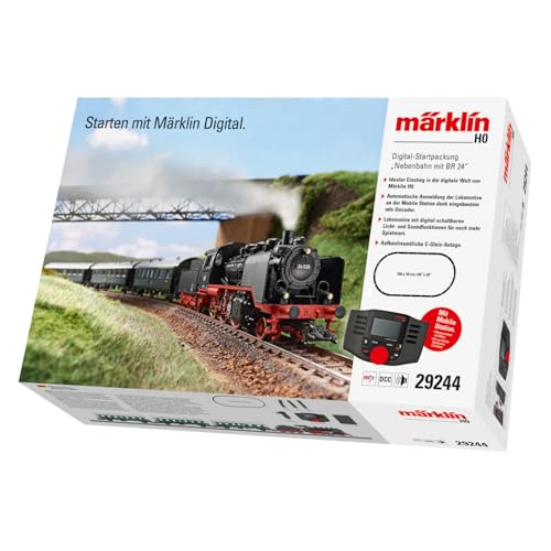 Märklin 29244 - Digital Startpackung - Spur H0 - Maßstab 1:87 - Dampflokomotive mit Personenwagen - Digitalsteuerung, Realistische Geräuscheffekte - Ideales Einsteiger-Set von Märklin