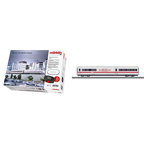 Märklin 29792 ‐ Digital-Startpackung Ice 2, Spur H0 Modelleisenbahn, viele Soundfunktionen, mit Mobile Station und C-Gleis Schienen & 78792 - Ergänzungspackung Bord Restaurant, Spur H0 von Märklin