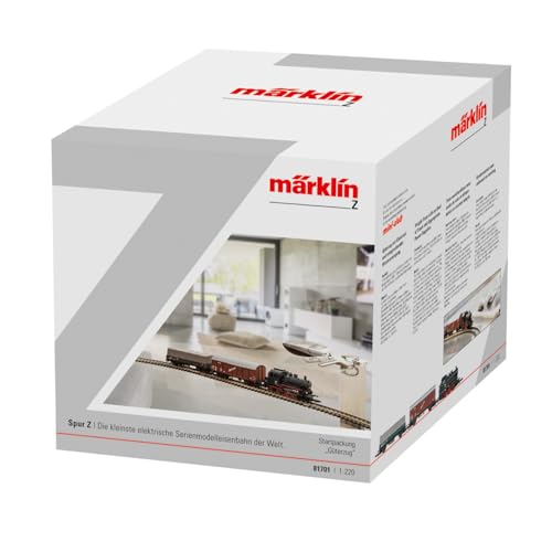 Märklin 81701 - Startpackung Güterzug, Spur Z, Lokomotive, Güterwagen, Gleise und Steuereinheit, Maßstab 1:220 von Märklin