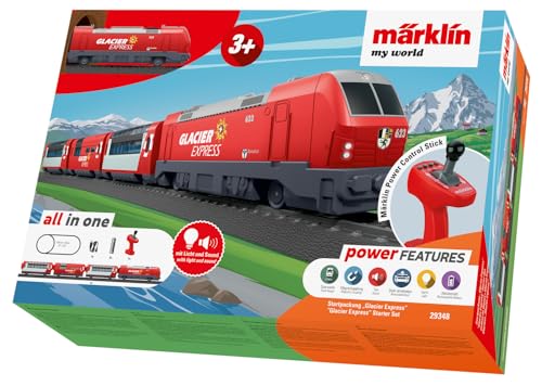 Märklin My World 29348 - Startpackung Glacier Express, akkubetrieben, mit USB Ladekabel und Magnetkupplungen, H0 Märklin My World 29348 - Startpackung Glacier Express, akkubetrieben, mit USB Ladekabel und Magnetkupplungen, H0 von Märklin