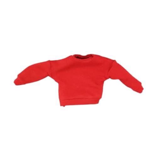 MagiDeal 1/12 Actionfigur Pullover Kostüme für Kinder Dekoration Foto Requisiten Miniaturpuppenkleidung Kleid für 6 Zoll Figur Körper, Rot von MagiDeal